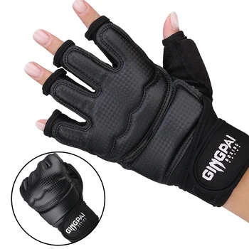 Перчатки для тхэквондо, боксерские перчатки на полпальца, боксерский мешок с песком, детская тренировочная защитная перчатка для фитнеса, средства защиты рук