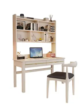 Письменный стол из цельного дерева, книжная полка, спальня, малогабаритный бытовой письменный стол, настольный компьютерный стол