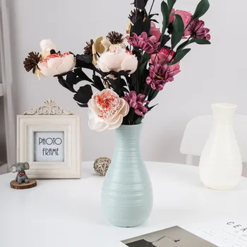 Пластиковая ваза Morandi для украшения гостиной Современные имитационные керамические вазы для цветочных композиций Украшения дома