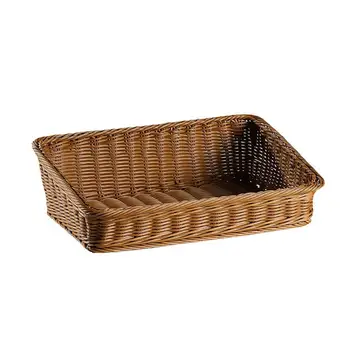 Плетеная корзина для хранения из ротанга ручной работы, косметическая прямоугольная коробка, коробка для хранения косметики для закусок, хлеба для пикника, бытовой кухонный инструмент