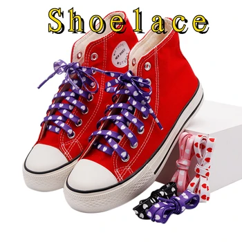 Плоские шнурки для обуви в форме сердца, Милые парусиновые шнурки, Аксессуары для кроссовок, Модные эластичные шнурки Cordones Anchos