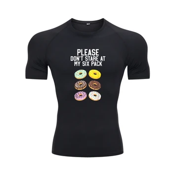 Пожалуйста, не пяльтесь, Donuts Abs Six Pack, Забавная тренировочная рубашка, футболки в стиле хип-хоп, хлопковая футболка для студентов, повседневная мужская одежда