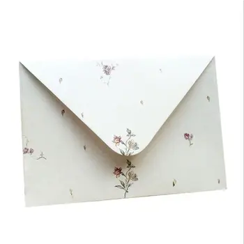 Поздравительная открытка 10шт Блокнот для писем Свежая форма приглашения на праздник Элегантные конверты с цветочным рисунком Писчая бумага Бумага для писем