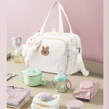 Портативная сумка для детских подгузников Модная Милая Мультяшная Сумка Для сообщений, сумка через плечо, сумка для хранения детских вещей на открытом воздухе большой емкости