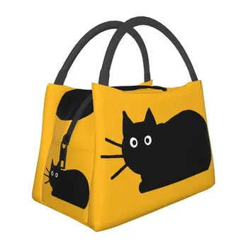 Портативные ланч-боксы Black Cat Для женщин, водонепроницаемый охладитель, Термоизолированная сумка для ланча, Дорожный рабочий контейнер Pinic