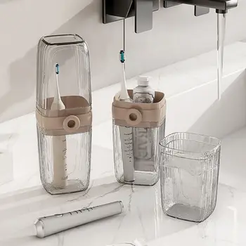 Портативный держатель зубной щетки, чашка для полоскания рта, Прозрачный футляр для хранения зубной щетки, Легкая чашка для чистки зубов, чашка для зубной щетки