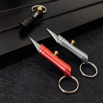 Портативный режущий инструмент, Мини-резак для бумаги, нож в форме бамбука, крошечный карманный брелок для ключей, Нож для резки
