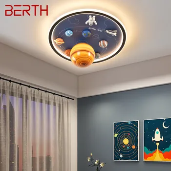 Потолочный светильник BERTH Children's Planet, креативный мультяшный светильник для домашнего декора, Детская комната, Детский сад с дистанционным управлением