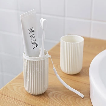Практичная чашка для зубной щетки, портативная подставка для зубной пасты в ванной, футляр для хранения, коробка, экологически Чистая дорожная чашка для ополаскивания