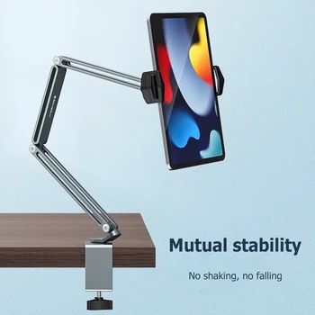 Прикроватный держатель для планшета и телефона, настольная гибкая подставка с длинным рычагом, универсальный кронштейн с ленивым зажимом для iPad Samsung 4-13In