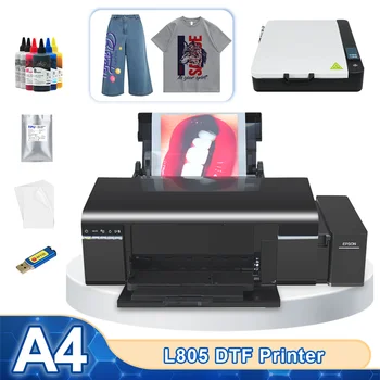 Принтер A4 DTF L805 Преобразован в Принтер Прямого Переноса пленки Для Печати Футболок, Принтер A4 DTF для Всех Тканей, Толстовки