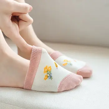 Простые модные короткие летние носки с мишкой в корейском стиле на половину ладони, женские носки, хлопковые носки для передней части стопы