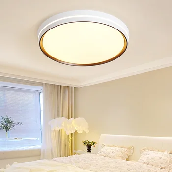 Простые современные встраиваемые светодиодные потолочные светильники, Круглая лампа для спальни, креативная лампа для гостиной, минималистичные лампы для столовой, кабинета.