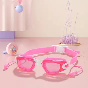 Противотуманные плавательные очки, Бассейн с затычками для ушей, Плавательное снаряжение с широким обзором, очки для плавания с защитой от ультрафиолета HD, Водные виды спорта