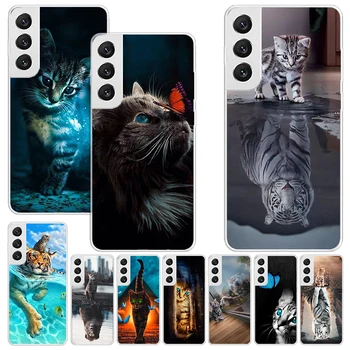 Прохладное Животное Большая Кошка Тигровый Принт Мягкий Чехол для Samsung Galaxy S23 S22 Ultra S21 S20 FE S10 Plus Телефон Shell S9 S8 + S10E S7 Patte