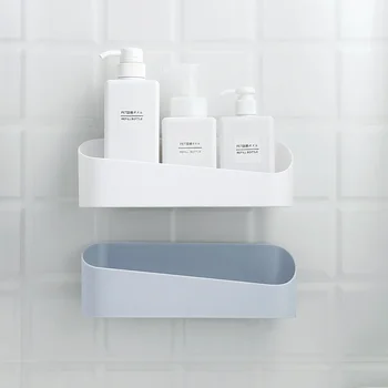 Прочная паста для ванной комнаты настенная пластиковая полка для хранения без перфорации Геометрической формы полка для хранения в ванной комнате