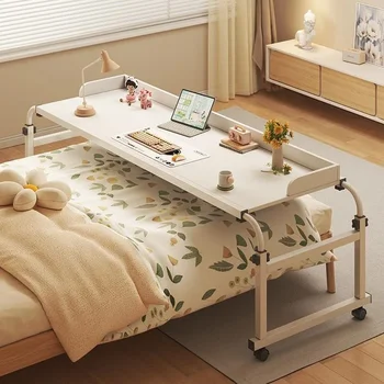 Регулируемый по длине и высоте стол на колесиках, Компьютерный стол, Письменный стол для домашнего офиса, стол для ноутбука, Письменный стол, Диван-кровать Поперек кровати