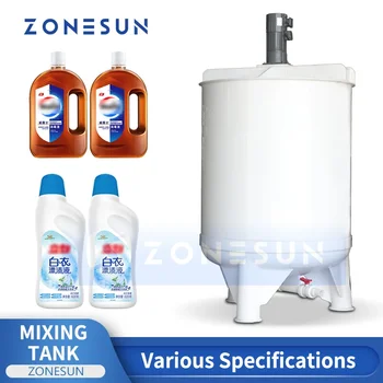 Резервуар для смешивания химикатов ZONESUN с мешалкой PP Промышленный блендер для агрессивных жидких кислот и щелочей ZS-PPMT1500L