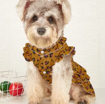 Ретро-леопардовая одежда для домашних собак, Классические модные простые платья для маленьких средних собак, юбки для щенков чихуахуа, тедди-шнауцера