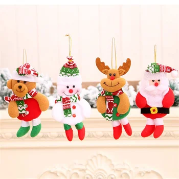 Рождественская тканевая кукла Кулон Рождественский подарок Санта Олень Медведь Снеговик Подвески для украшения дома на Рождественскую елку