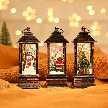 Рождественские светодиодные ночные фонари, Рождественские подарки, декоративный фонарь Санта-Клауса, ручная масляная лампа для рождественского новогоднего украшения