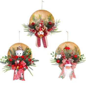Рождественский венок из праздничной бамбуковой корзины украсит интерьер вашего дома в этот праздничный сезон