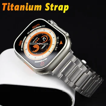 Роскошный Титановый Ремешок для Apple Watch Ultra 2 Band 49 мм 9 8 7 45 мм Металлический Браслет для iWatch Серии 6 5 4 SE 44 мм 42 мм 41 мм 40 мм