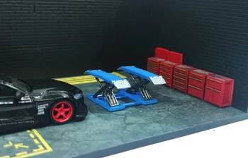 Ручная имитация модели автомобиля 1: 64 Лифт для обслуживания гаража Лифт для сцены Diorame Реквизит