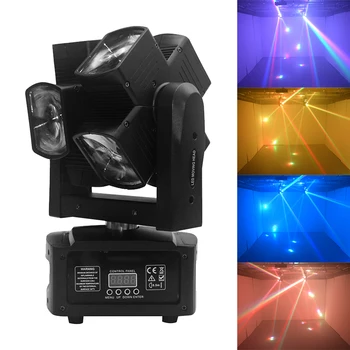 Светодиодная головка RGBW 8 × 10 Вт 4в1 с бесконечным вращением на 360 ° Для сцены, бального зала, бара, дискотеки, DJ Light