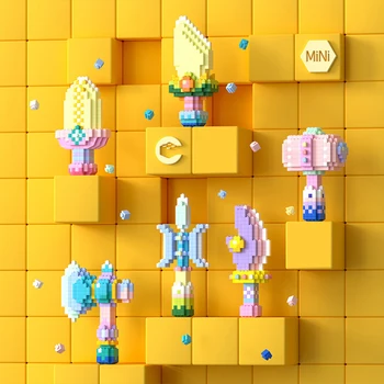 Серия Weapon строительный блок из микрочастиц, модель орнамента, детская сборка игрушек-головоломок, детские игрушки