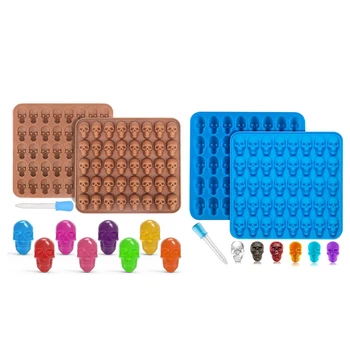 Силиконовые формы для конфет с мармеладным черепом, формы для шоколадного мармелада с 1 капельницей, Антипригарный пищевой силикон для конфет