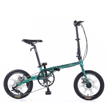 Складной велосипед для взрослых, рама из хромированной стали, 9 скоростей, винтажный стиль, для мужчин и женщин, 16 дюймов, QR019