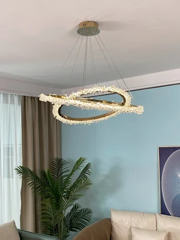 Современный свет, Роскошная светодиодная люстра для гостиной, хрустальная лампа, люстра для спальни, столовая, люстра Creative Circle, люстра Nordic