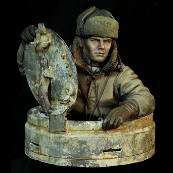 Солдат из смолы 1/10 древний человек офицер зимой Модель бюста в разобранном виде Неокрашенный Набор для сборки фигур