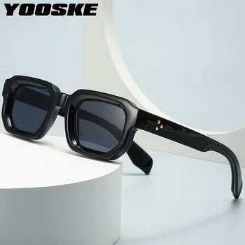 Солнцезащитные очки в узкой оправе YOOSKE, женские Роскошные Брендовые дизайнерские модные солнцезащитные очки для мужчин, Очаровательные Квадратные солнцезащитные очки в стиле ретро UV400