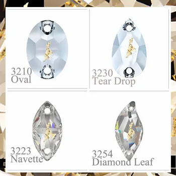 Стеклянный кристалл AB Oval Tear Drop Navette Leaf Grade AAAA Стекло с плоской обратной стороной, пришитый стразовый камень для шитья одежды, обуви, рукоделия