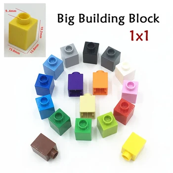 Строительный блок из крупных частиц, 200/100/50 шт., Компоненты с большим 1x1 сборным строительным блоком-головоломкой 