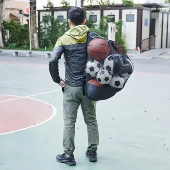 Сумка для футбольного инвентаря Универсальная сумка для дополнительных спортивных мячей Регулируемый плечевой ремень Достаточно места для баскетбола футбола