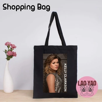 Сумки-тоут Kelly Clarkson для женщин, модная сумка для шоппинга певицы, подарок подруге, покупательница, ткань, холст, крупная ткань