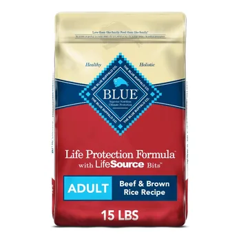 Сухой корм для взрослых собак Blue Buffalo Life Protection Formula с говядиной и коричневым рисом, цельнозерновой, 15 фунтов. Пакет