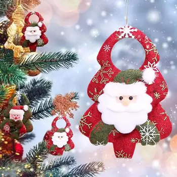 Счастливого Рождества Украшения Украшения Diy Рождественский Подарок Санта Клаус Снеговик Дерево Кулон Повесить Для Дома Ноэль Натал Счастливый Новый F4o4