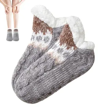 Теплые пушистые носки Универсальные пушистые носки из овечьей шерсти с зимними носками одного размера для гостиной, кабинета, спальни, игры.