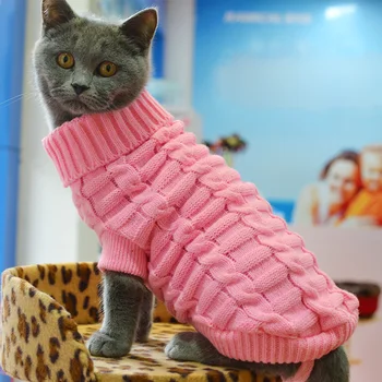 Теплый Свитер для Домашних Кошек Зимние Талисманы Gato Одежда для Кошек Katten Kedi Пальто Пуловер Костюм Кошки Ropa Para Gatos Одежда для собак