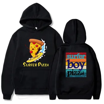 Толстовка Surfer Boy Pizza, детские толстовки для девочек-подростков, зимние топы с длинными рукавами, одежда для мальчиков Kawaii, уличная одежда унисекс в стиле Харадзюку