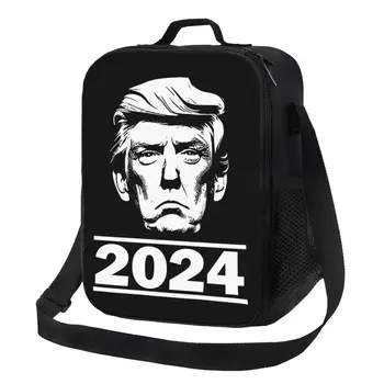 Трамп 2024, США, Термоизолированные сумки для ланча, женские Переносные контейнеры для ланча для детей, школьников, коробка для хранения Бенто, коробка для еды