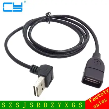 Удлинительный кабель USB 2.0 от мужчины к женщине с реверсивным дизайном под углом 90 градусов 100 см вверх и вниз