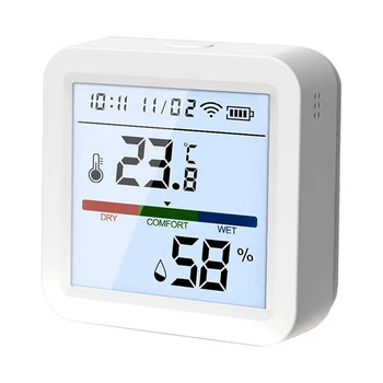 Умный датчик температуры и влажности Wi-Fi, термометр-гигрометр Tuya для помещений с подсветкой ЖК-дисплея Запасные части