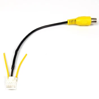 Универсальный 10-контактный кабель-адаптер резервной камеры заднего вида для автомобильной стереосистемы, радио, DVD Желтого + черного цвета, долговечный