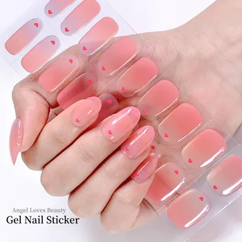 УФ-гелевые наклейки для ногтей, Полуотвержденная фольга для дизайна Babyboom, полноградиентные сладко-розовые обертывания для ногтей, советы по оформлению ногтей