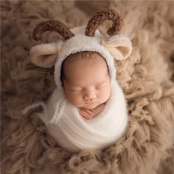 Фетровая шапка для новорожденных, Войлочная шапка из ягненка ручной работы, Шапочка с животными, Шерстяная шапочка для новорожденных, реквизит для фотосессии, подарок для душа ребенка